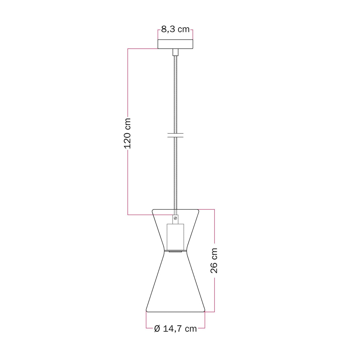 Pendelleuchte mit Glühbirne Ghost Doppio Cono – Mattschwarz – Ansicht 5