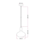 Pendelleuchte mit Glühbirne LED Ellipse mit Porzellan-Effekt – Mattweiß – Ansicht 5
