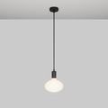 Pendelleuchte mit LED-Glühbirne Ellipse in Porzellanoptik – Mattschwarz