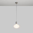 Pendelleuchte mit Glühbirne LED Ellipse mit Porzellan-Effekt – Satiniertes Titan