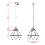 Pendelleuchte mit Diamond-Korbschirm für Schienensysteme – Kupfer – Ansicht 6