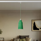Pendelleuchte mit Flaschenlampenschirm und Schienenadapter – Gestreift Evergreen – Ansicht 2