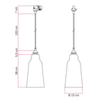Pendelleuchte mit Flaschenschirm und Schienenadapter – Terrakotta Struktur – Ansicht 6