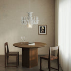 Pendelleuchte mit klassischem SHHANDELIER-Schirm aus schallabsorbierendem Material – Weiß meliert – Ansicht 2