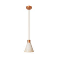 Pendelleuchte mit konischem Lampenschirm aus Holz – Satin-Kupfer