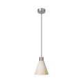 Pendelleuchte mit konischem Holzschirm – Satin-Titangelb