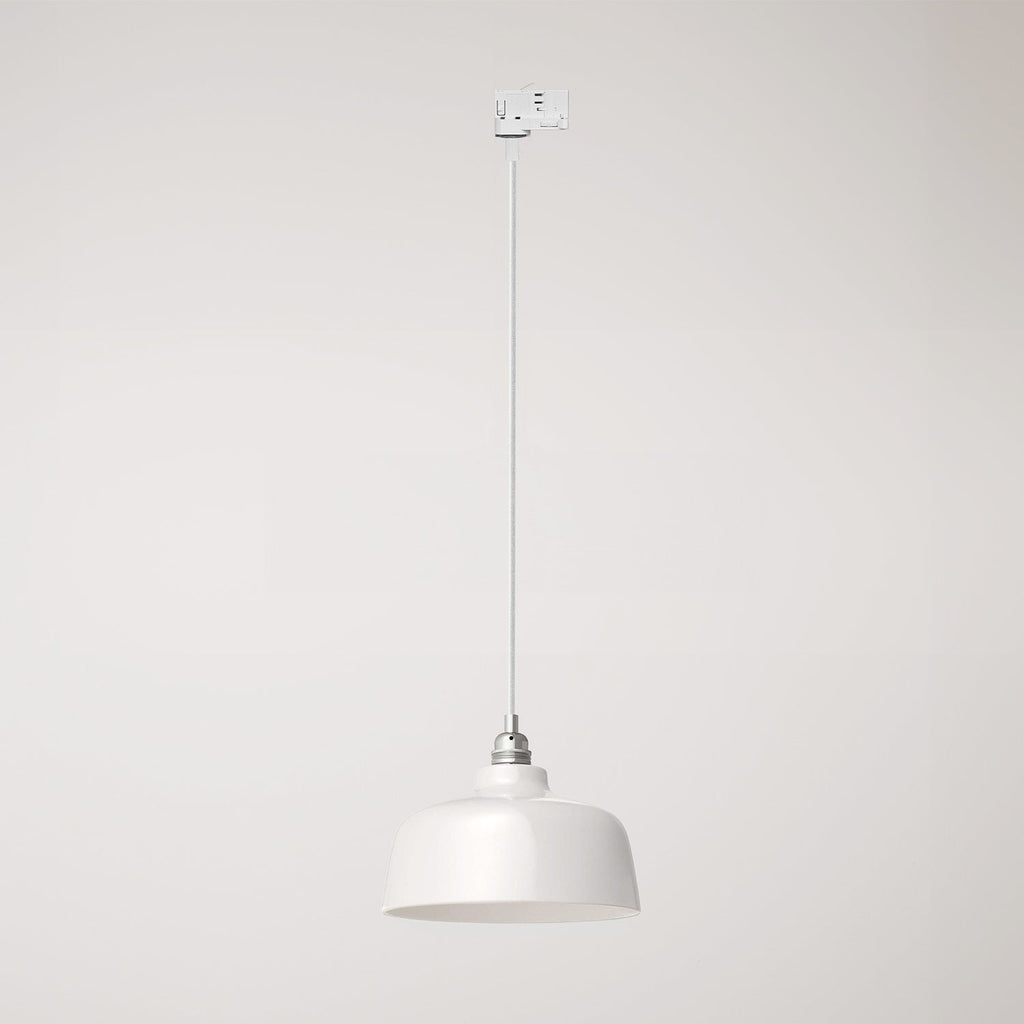 Pendelleuchte mit Coppa-Lampenschirm und Adapter für Stromschiene – Glänzend Weiß