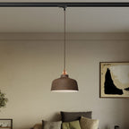 Pendelleuchte mit Coppa-Schirm und Schienenadapter – Corten-Effekt – Ansicht 2
