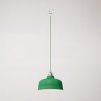 Pendelleuchte mit Coppa-Lampenschirm und Adapter für Schienensystem – Evergreen gestreift