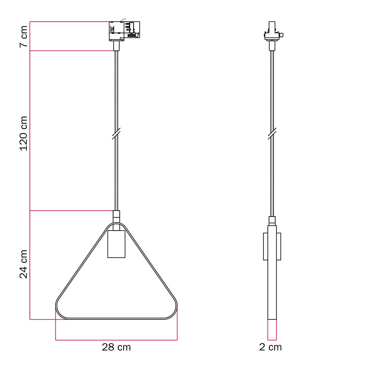 Pendelleuchte mit Duedì Apex-Lampenschirm für Schienensystem – Schwarz – Ansicht 6