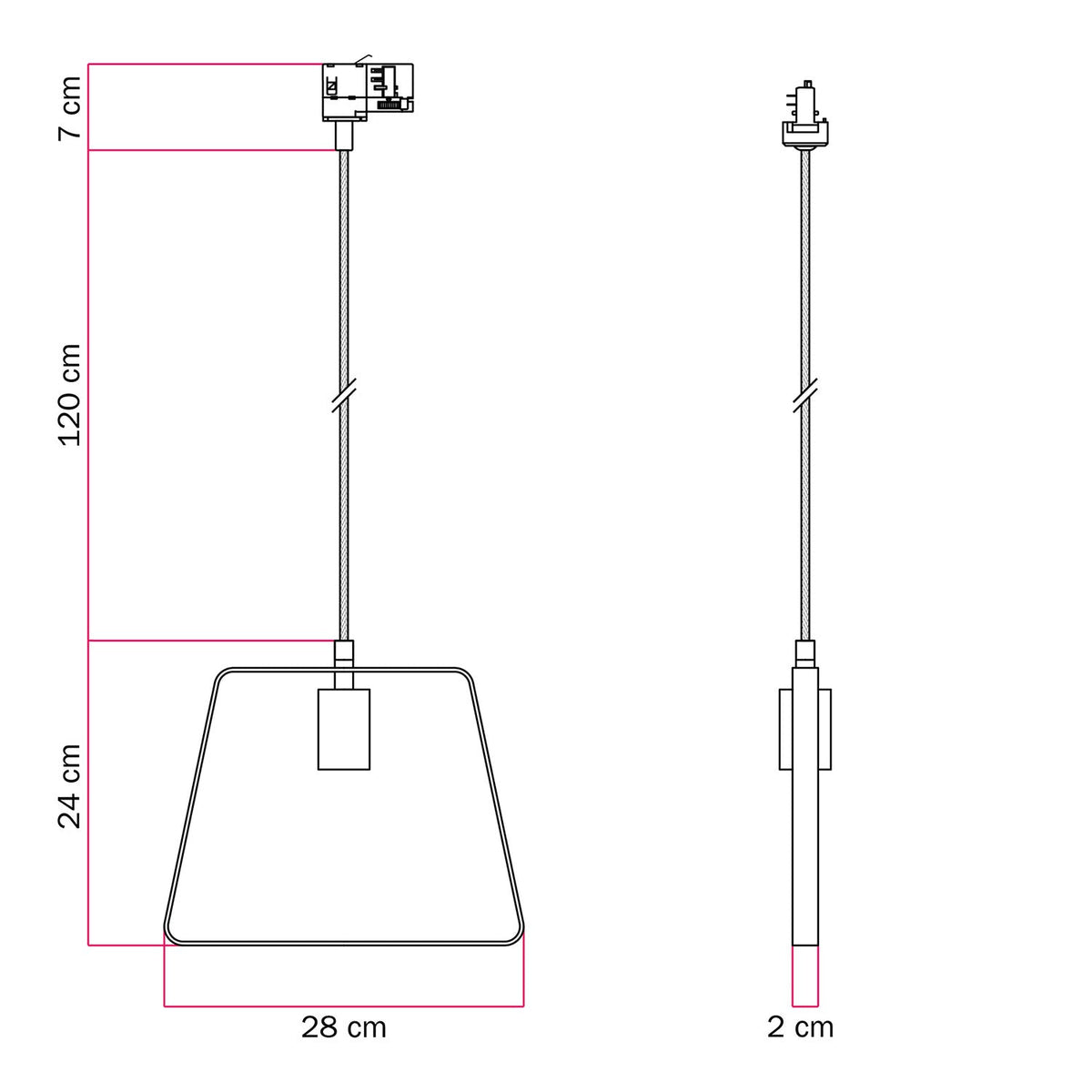 Pendelleuchte mit Duedì Base Lampenschirm für Schienensystem - Weiß – Ansicht 6