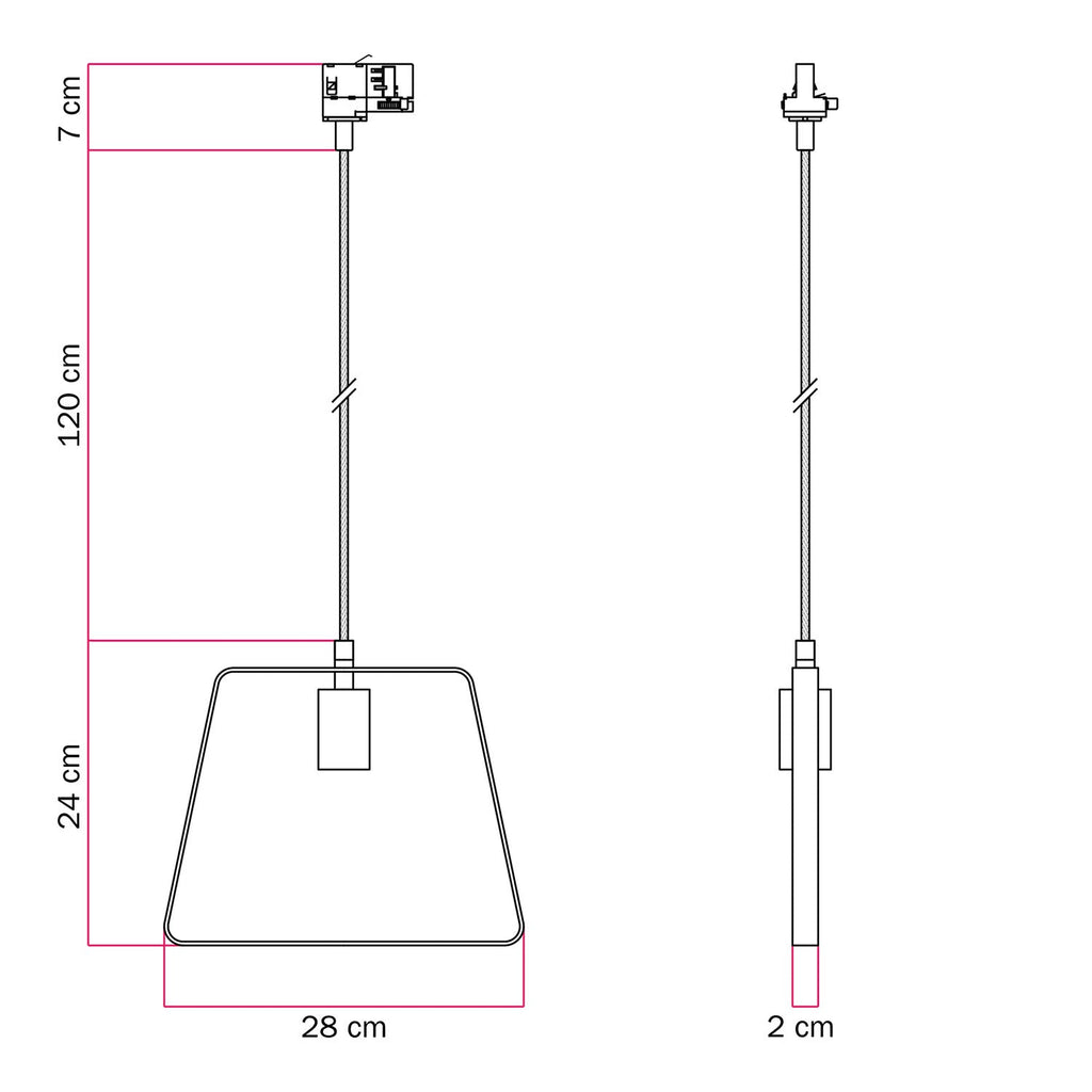 Pendelleuchte mit Duedì Base Schirm für Schienensystem – Schwarz – Ansicht 6