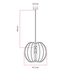 Pendelleuchte mit elliptischem LAMPSHHADE aus schallabsorbierendem Material – Schwarz melange – Ansicht 7