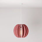 Pendelleuchte mit elliptischem LAMPSHHADE aus schallabsorbierendem Material – Rosa meliert