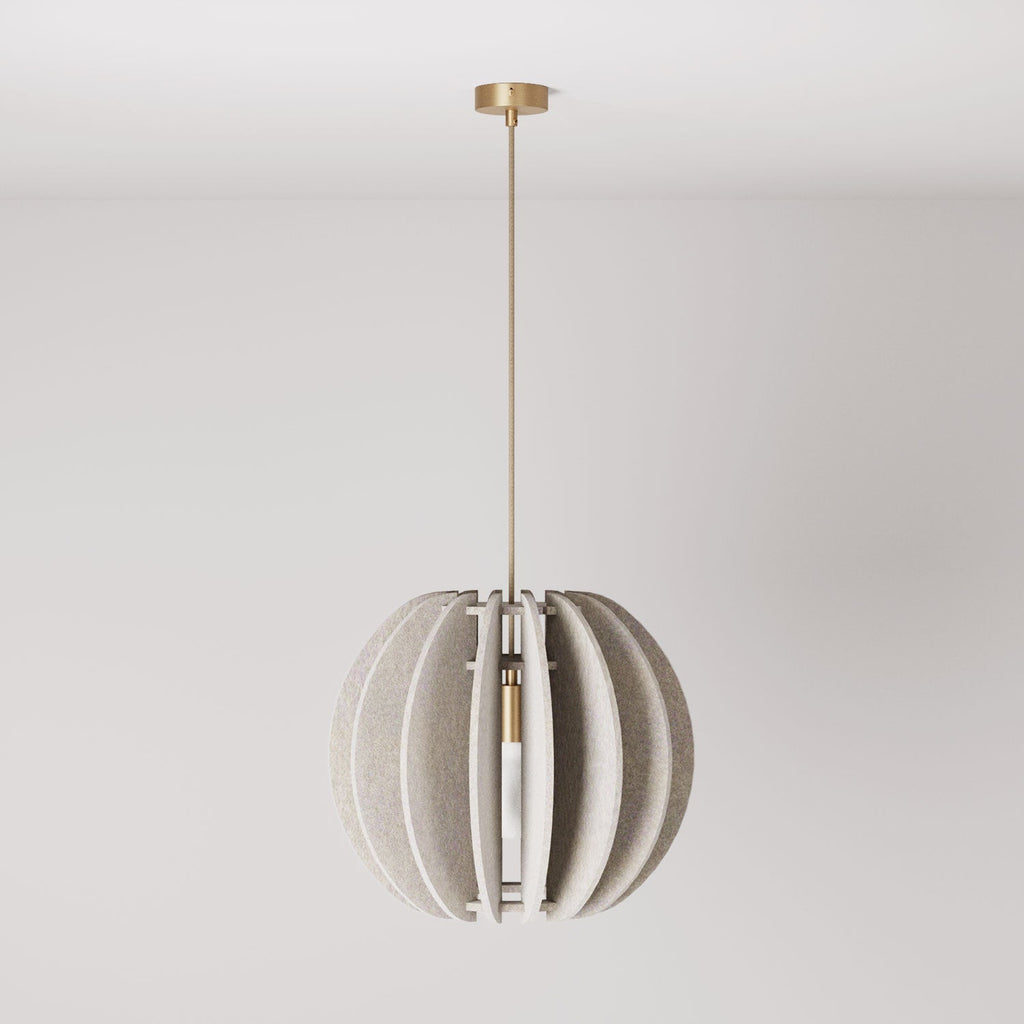 Pendelleuchte mit elliptischem LAMPSHHADE-Schirm aus schallabsorbierendem Material – Melange-Taupe – Ansicht 3