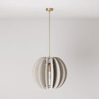 Pendelleuchte mit elliptischem LAMPSHHADE-Schirm aus schallabsorbierendem Material – Melange-Taupe – Ansicht 3