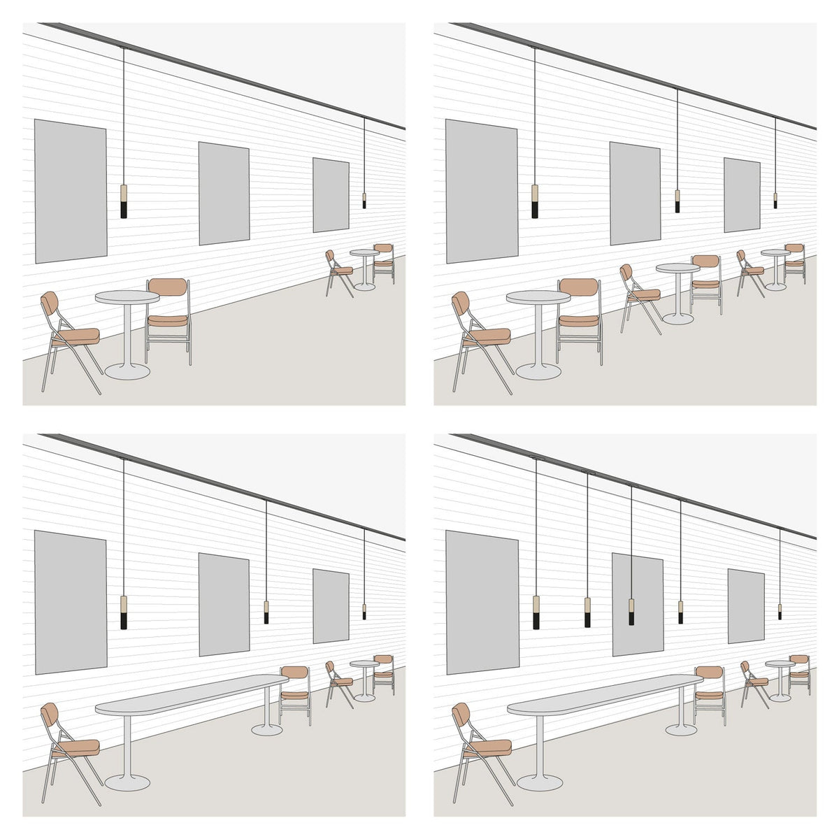 Pendelleuchte mit Ghostbell-Schirm für Schienensystem – Schwarz – Ansicht 5