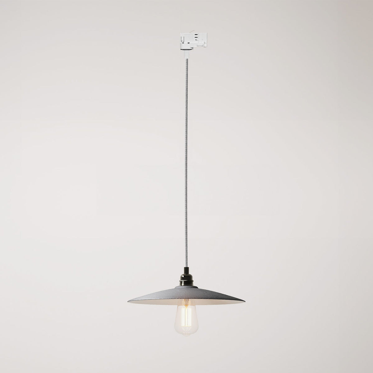 Pendelleuchte mit Keramikschirm Piatto für Schienensysteme – Betoneffekt