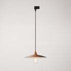 Pendelleuchte mit flachem Keramik-Lampenschirm für Schienensysteme – Corten-Effekt
