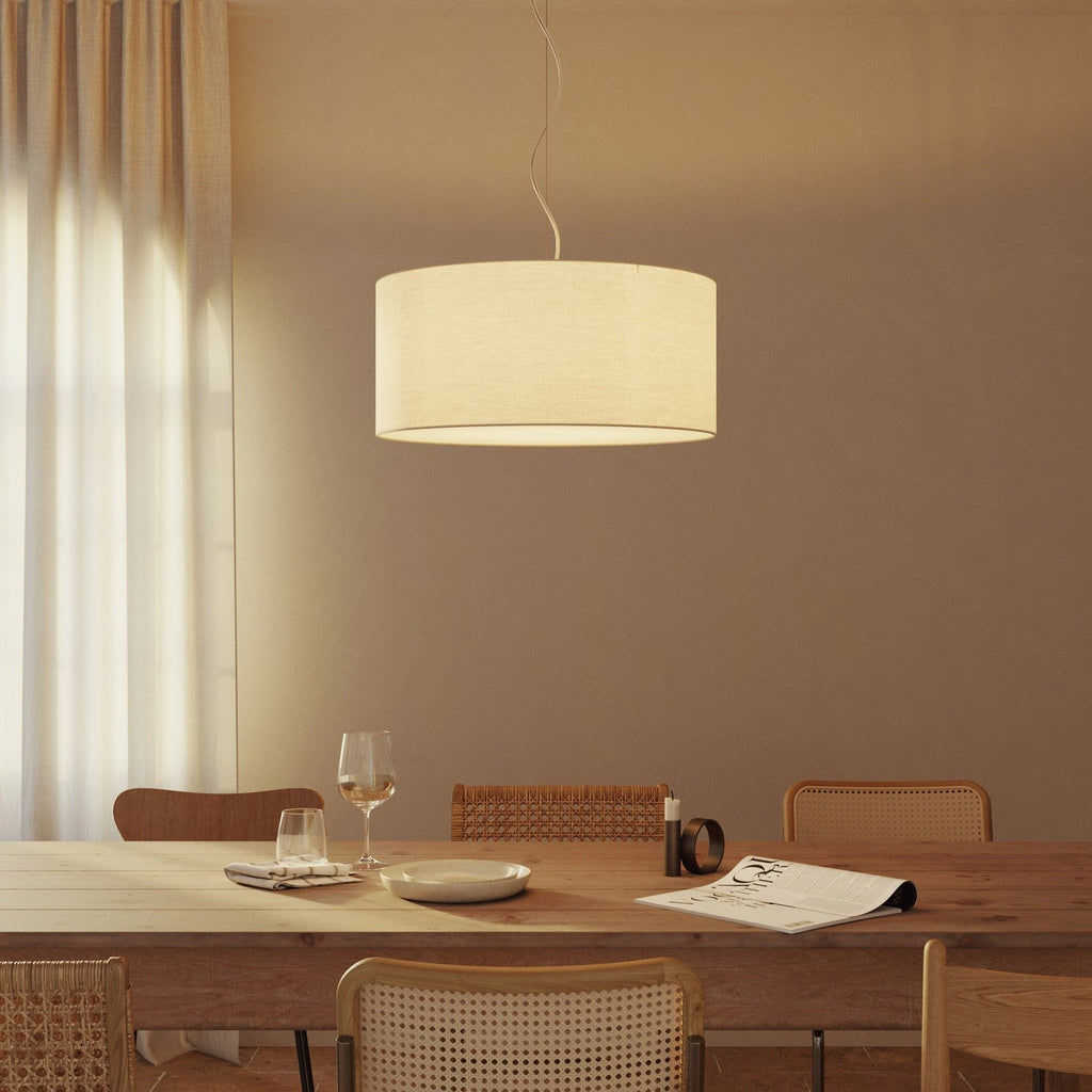 Pendelleuchte mit Stoffschirm Cilindro Large – Made in Italy – Arenal Sand – Ansicht 8