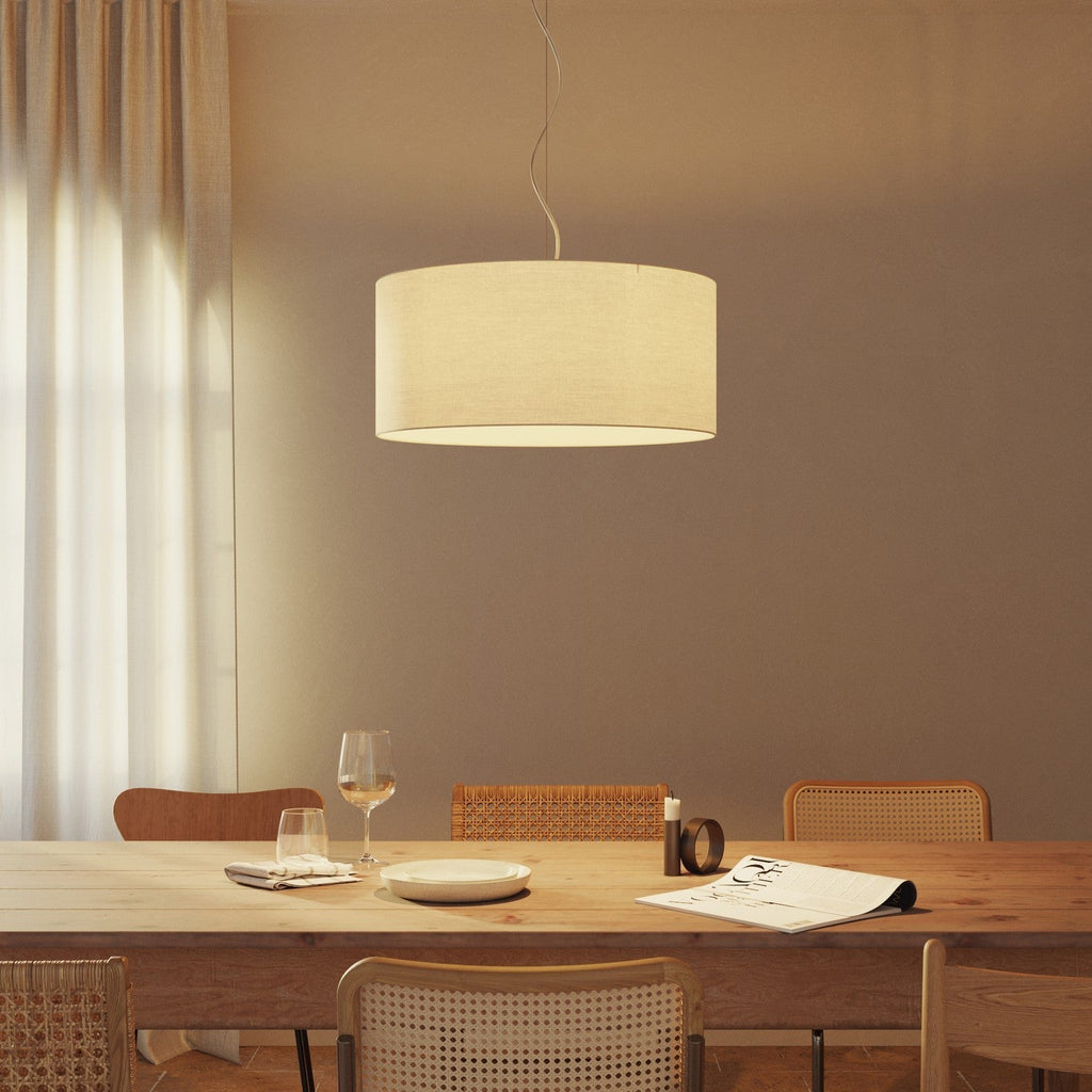 Pendelleuchte mit Stoffschirm Cilindro Large – Made in Italy – Arenal Sand – Ansicht 2