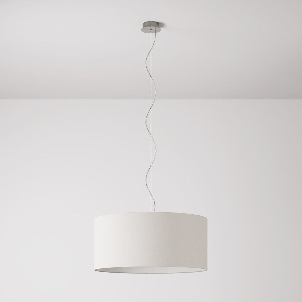 Pendelleuchte mit Stoffschirm Cilindro Large – Made in Italy – Arenal Sand
