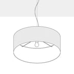 Hängeleuchte mit Stoffkabel, Zylinderschirm Large – Made in Italy – Camelot Grau – Ansicht 4