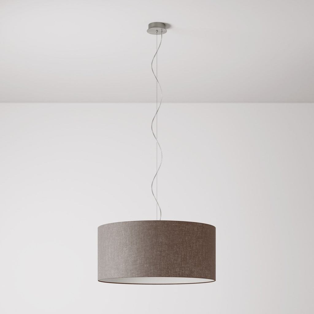 Hängelampe mit Stofflampenschirm Cilindro Large – Made in Italy – Camelot Braun