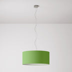 Pendelleuchte mit Stofflampenschirm Cilindro Large – Made in Italy – Cinette Pistaziengrün