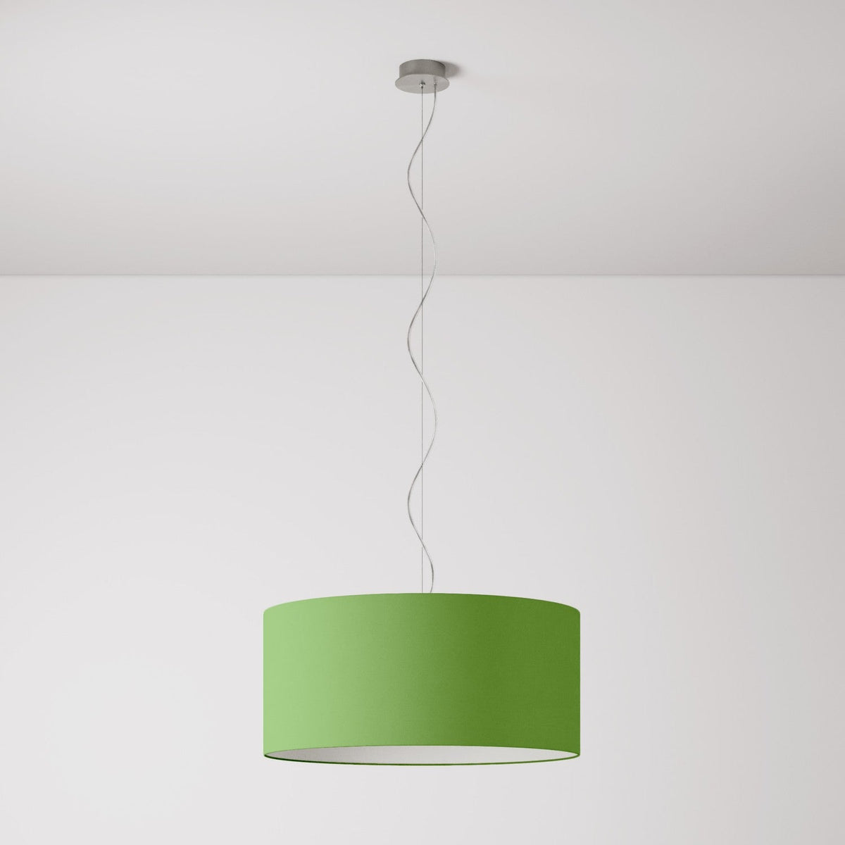 Pendelleuchte mit Stofflampenschirm Cilindro Large – Made in Italy – Cinette Pistaziengrün