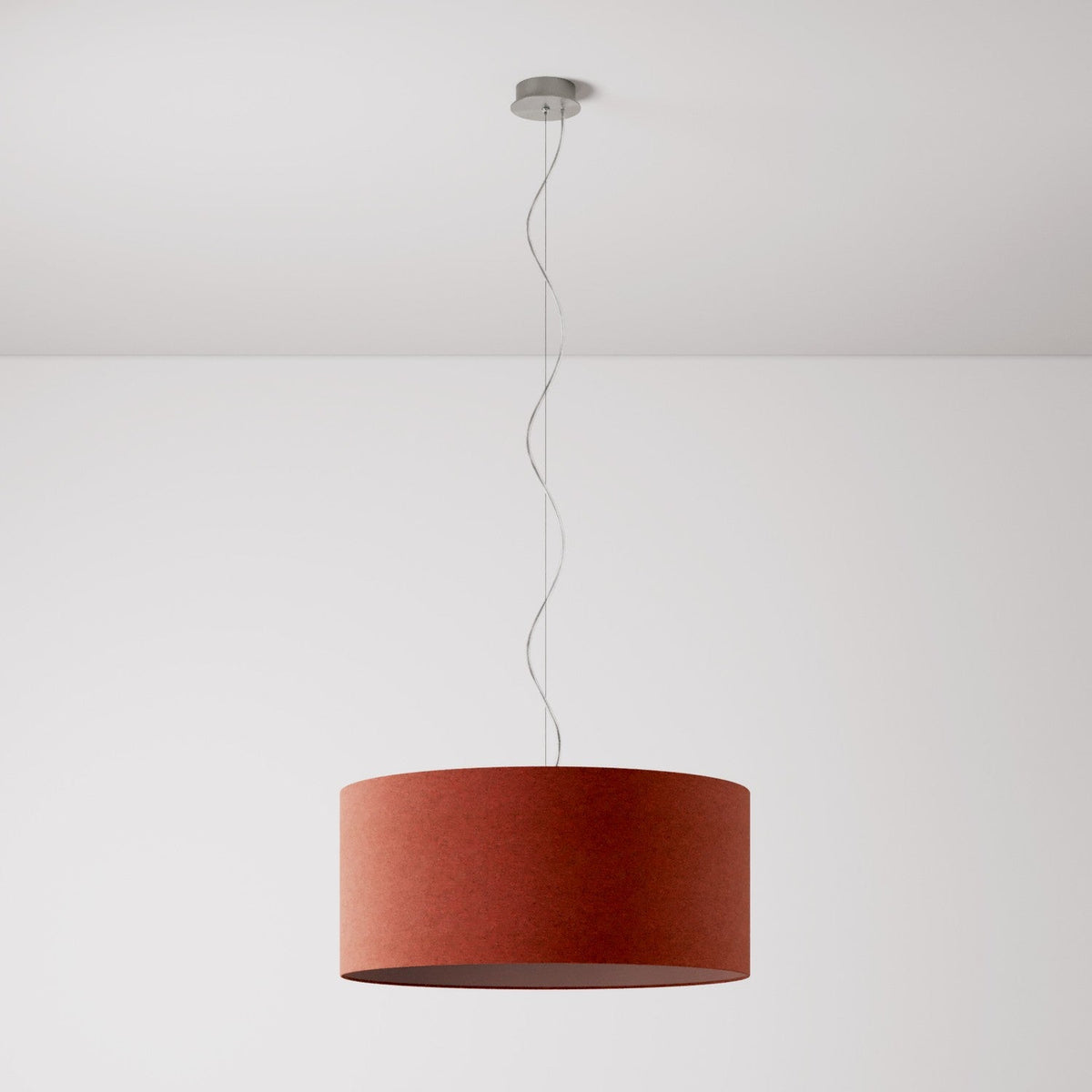 Pendelleuchte mit Stoffschirm Zylinder Large - Made in Italy - Wolle „Aragosta“