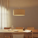 Pendelleuchte mit Stoffschirm Zylinder Large – Made in Italy – Wollbeige – Ansicht 2