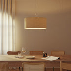 Pendelleuchte mit Stoffschirm Zylinder Large – Made in Italy – Wollbeige – Ansicht 8