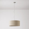 Pendelleuchte mit Stoffschirm Zylinder Large – Made in Italy – Wollbeige