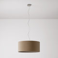 Pendelleuchte mit Stoffschirm Zylinder Large - Made in Italy - Wolle Braun
