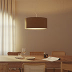 Pendelleuchte mit Stoffschirm Zylinder Large - Made in Italy - Wolle Braun – Ansicht 8
