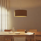 Pendelleuchte mit Stoffschirm Zylinder Large - Made in Italy - Wolle Braun – Ansicht 2