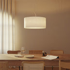 Pendelleuchte mit Stoffschirm Cilindro Large - Made in Italy - Rohleinen – Ansicht 8