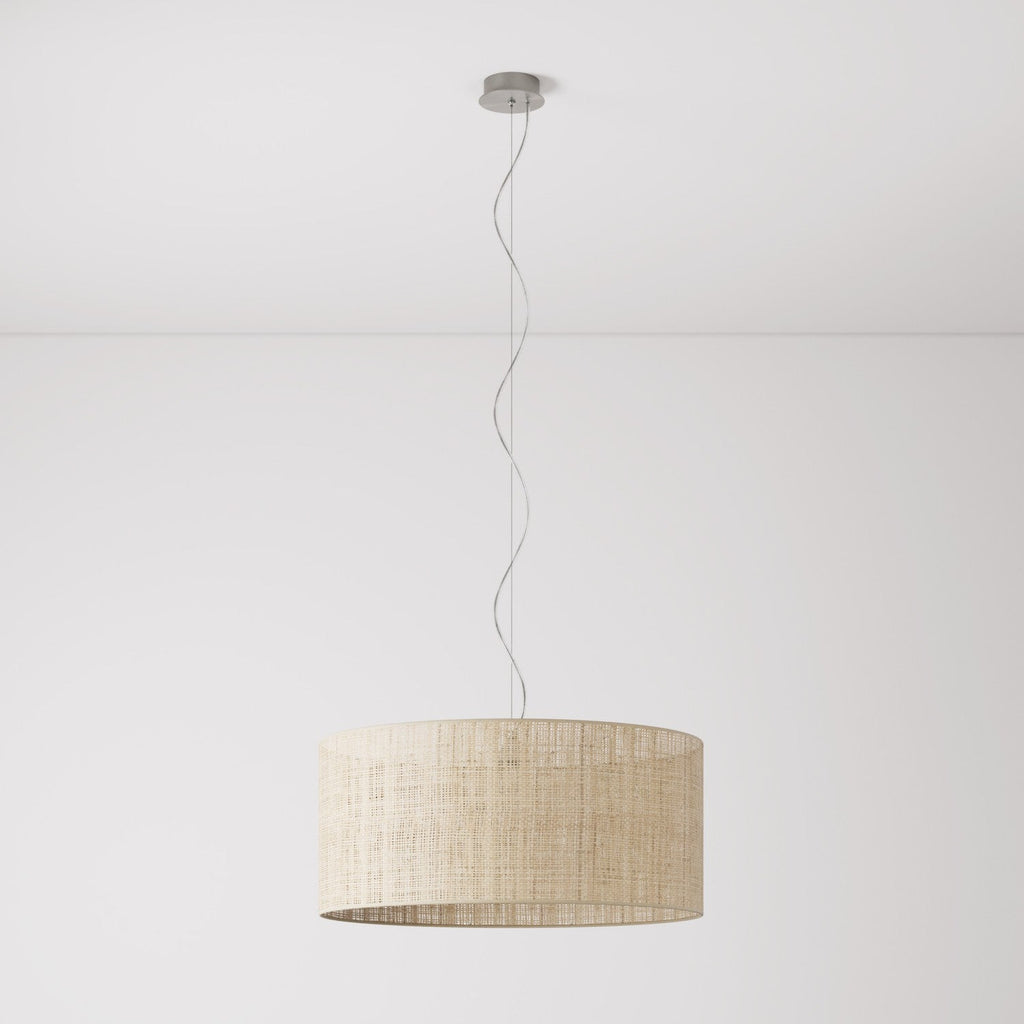 Pendelleuchte mit Stoffschirm Zylinder Large – Made in Italy – Raphia