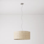 Pendelleuchte mit Stoffschirm Zylinder Large – Made in Italy – Raphia