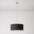 Pendelleuchte mit Zylinderstoffschirm Large – Made in Italy – Stoff Anthrazit