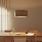 Pendelleuchte mit Stoffschirm Zylindro Large – Made in Italy – Dunkelgraues Gewebe – Ansicht 2