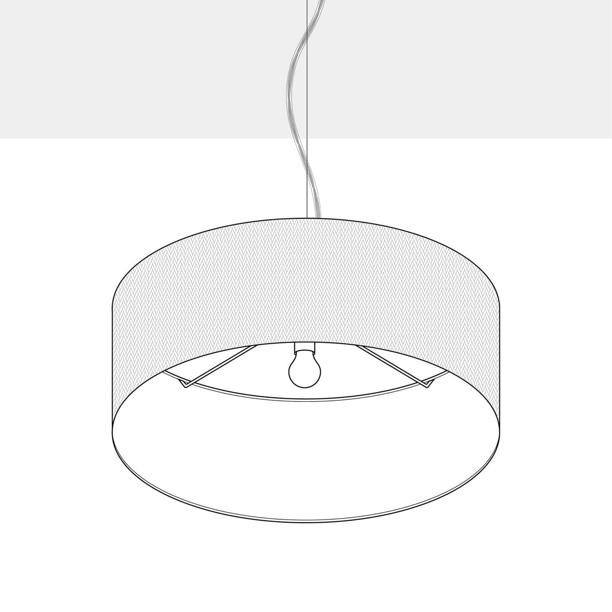 Pendelleuchte mit Stoffschirm Zylindro Large – Made in Italy – Dunkelgraues Gewebe – Ansicht 4
