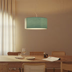 Pendelleuchte mit Stoffschirm Zylinder Large – Made in Italy – Teletta Verde Dubbio – Ansicht 8