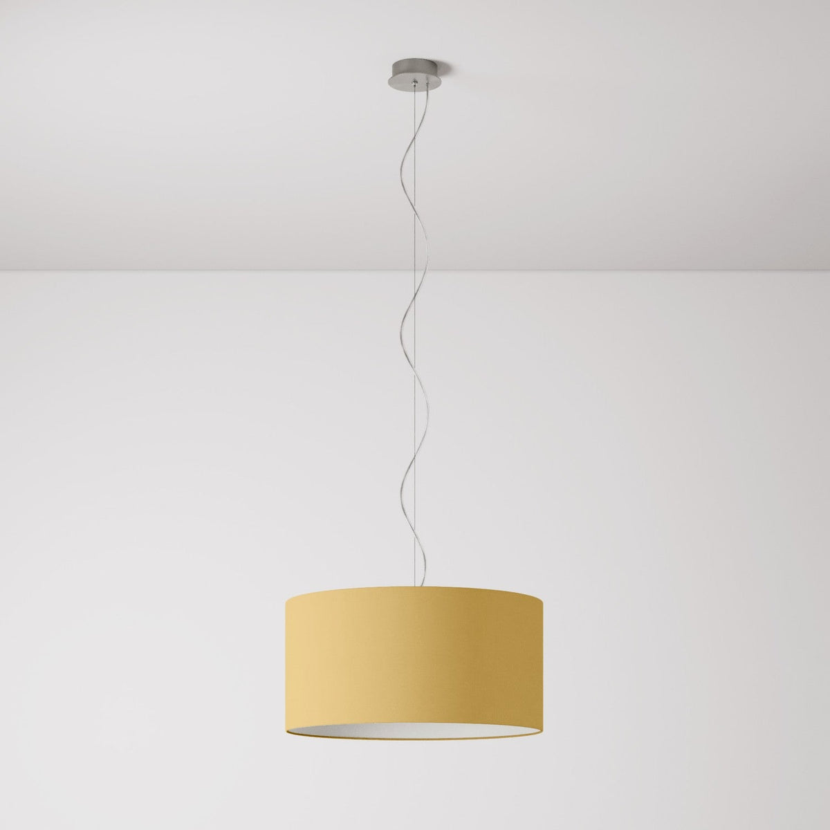 Pendelleuchte mit Stoffschirm Zylinder Medium Arenal Gold – Made in Italy