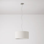 Pendelleuchte mit mittlerem Zylinder-Lampenschirm Arenal Sand – Made in Italy