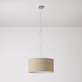 Pendelleuchte mit zylindrischem Stoffschirm Medium Arenal Taupe - Made in Italy