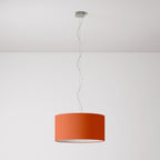 Pendelleuchte mit Medium Cylinder Stoffschirm Cinette Lobster – Made in Italy