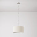 Pendelleuchte mit Stoffkabel und zylindrischem Medium-Jute-Lampenschirm – Made in Italy