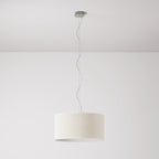 Pendelleuchte mit Stoffkabel und zylindrischem Medium-Jute-Lampenschirm – Made in Italy